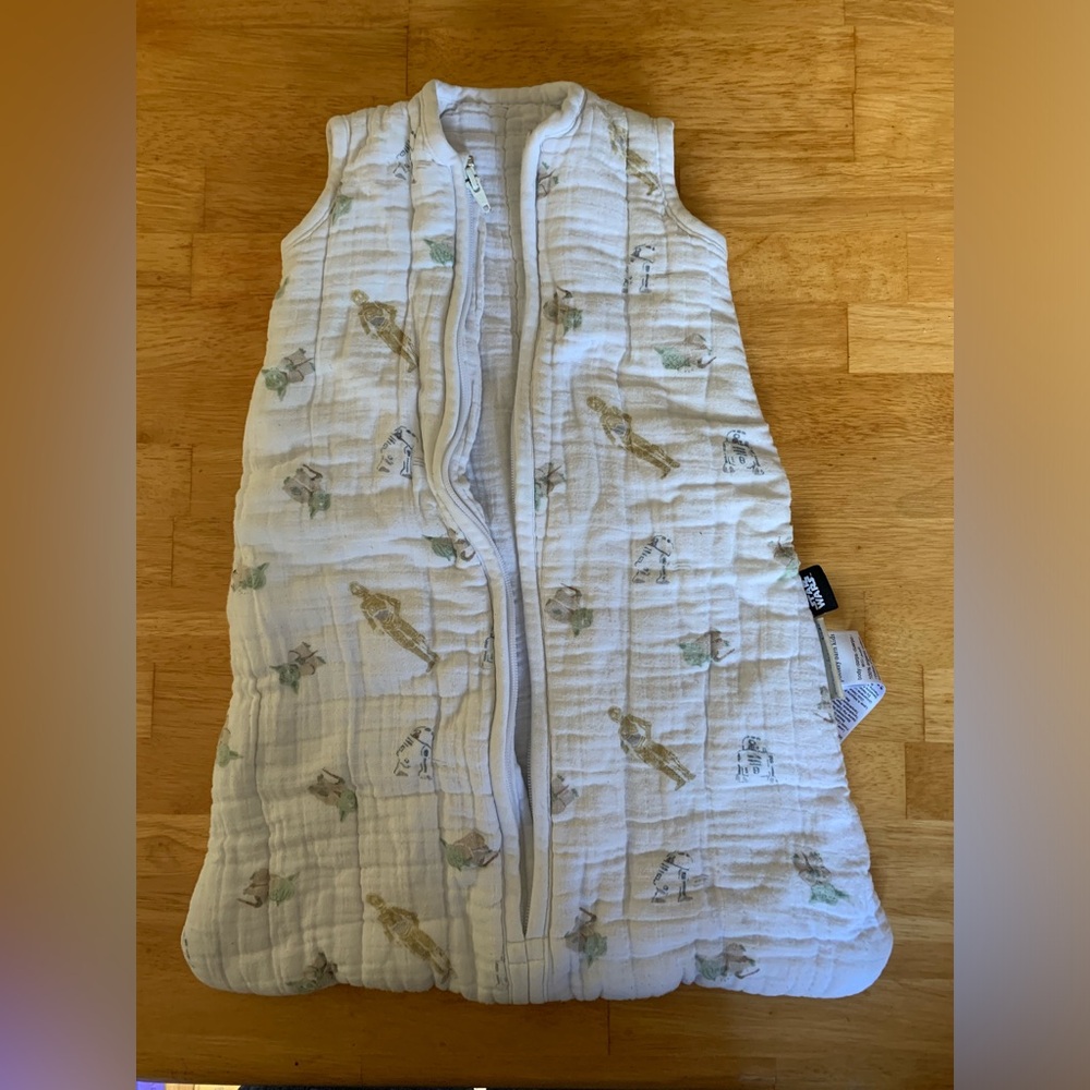 Pottery Barn Kids White Sleep Sack with Animal Print